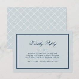 Recepción Boda Costera Tarjeta de RSVP Clásica Azul Polvo en