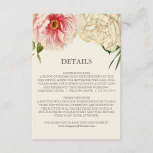 Recepción Boda de Blooms en inglés Detalles Insertar tarjeta