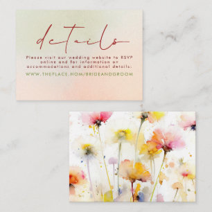 Recepción Boda de flores silvestres Detalles Tarjeta de gabi