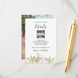 Recepción boda de flores silvestres detalles tarjeta de inse
