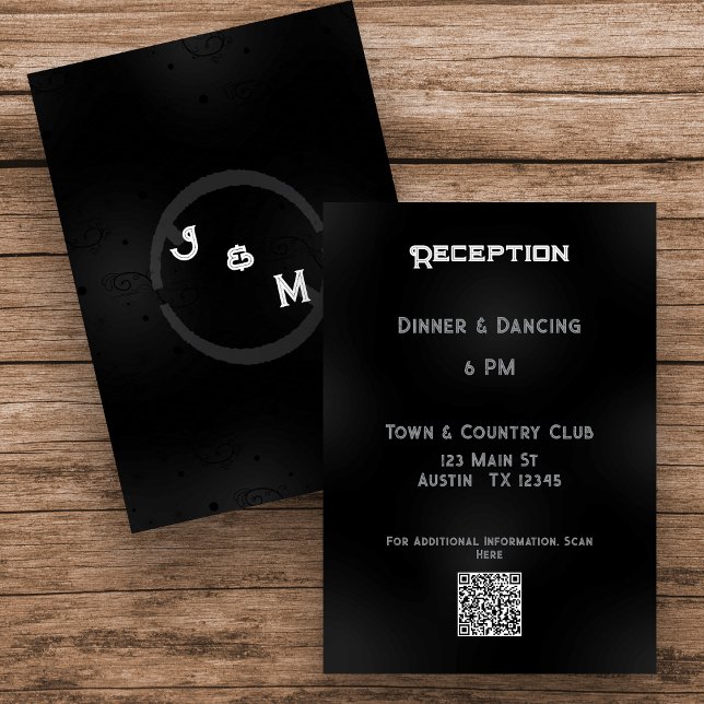 Recepción Boda de Gótico Occidental Tarjeta de Alojamiento (Two Sided Wedding Enclosure Card)