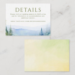 Recepción Boda de Montañas Detalles Tarjeta de Gabinete Pequ