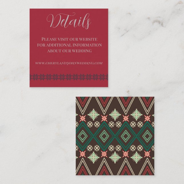 Recepción Boda de vacaciones en la tarjeta de detalles del L (Anverso / Reverso)