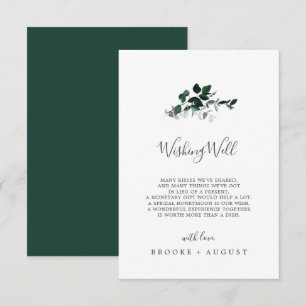 Recepción Boda de verde esmeralda deseando una tarjeta de bi