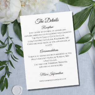 Recepción Boda Detalles de la tarjeta de gabinete Minimalist