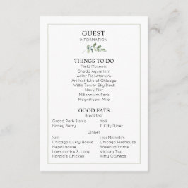 Recepción Boda Detalles Tarjeta de Alojamiento de Informació