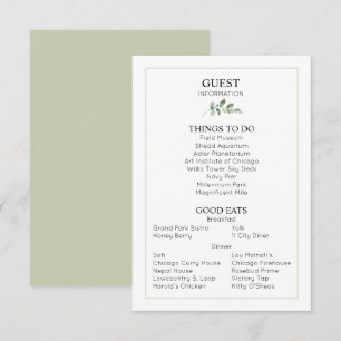 Recepción Boda Detalles Tarjeta de Alojamiento de Informació