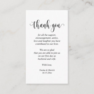 Recepción Boda Gracias, tarjeta de gabinete de guiones moder