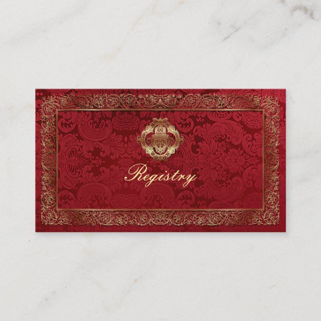 Recepción Boda Indio Rojo - Tarjeta de registro / Tarjeta de (Anverso)