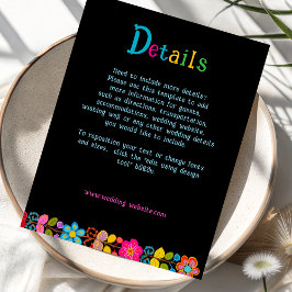 Recepción Boda mexicano moderno Tarjeta de gabinete Detalles