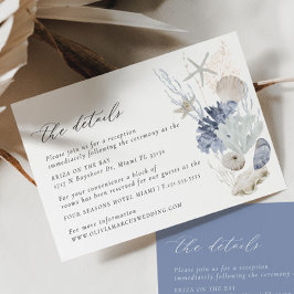 Recepción Boho Beach Elegant Wedding Details Tarjeta de cier