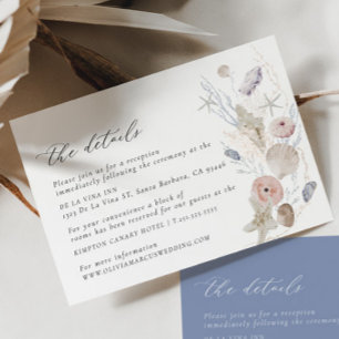 Recepción Boho Beach Elegant Wedding Details Tarjeta de cier