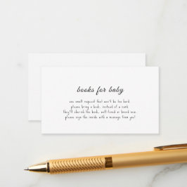 Recepción Boho Black White Books para la tarjeta de bebé