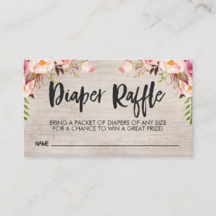 Recepción Boho Diaper Raffle Card Insertar tamaño de tarjeta