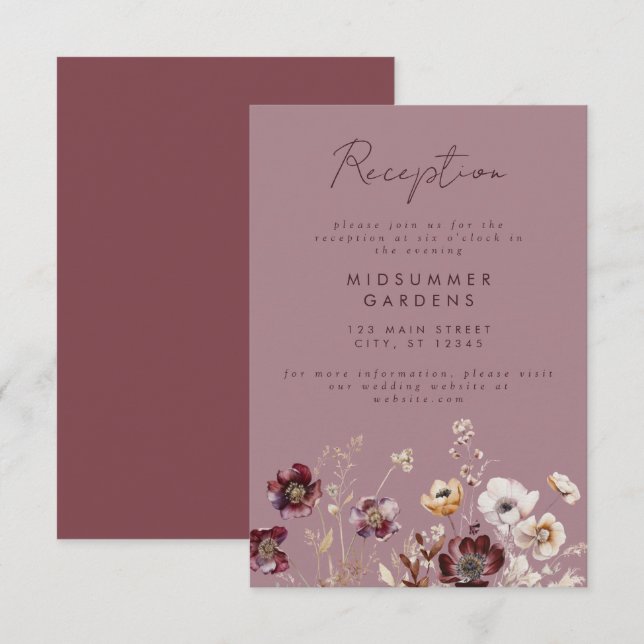 Recepción Boho Fall Wildflower Wedding (Anverso / Reverso)