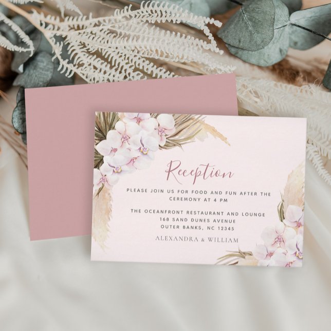 Recepción Boho Floral Pampas Boda Orquídea (Subido por el creador)