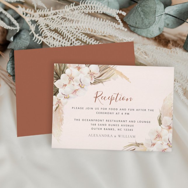 Recepción Boho Floral Pampas Terracotta Wedding (Subido por el creador)