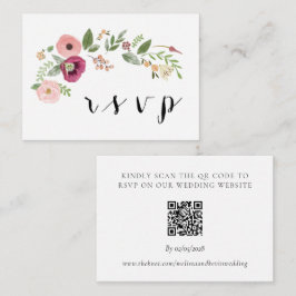 Recepción Boho Floral Wedding RSVP Tarjeta de respuesta al c