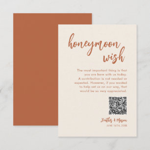 Recepción Boho luna de miel Wish QR Desear tarjeta de cierre