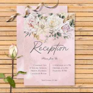 Recepción Boho Pampas y Rosas Rosadas Bodas