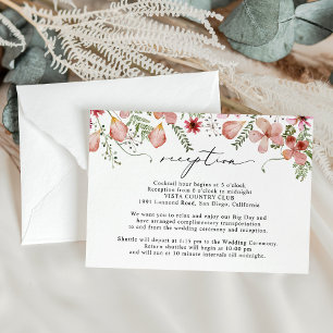 Recepción Boho Peach Watercolor Floral Wedding