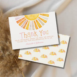 Recepción Boho Pequeño Rayo de Sol Gracias Tarjeta de Cumple