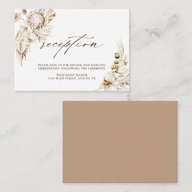 Recepción Boho Protea Pampas Boda Floral Grass (Anverso / Reverso)