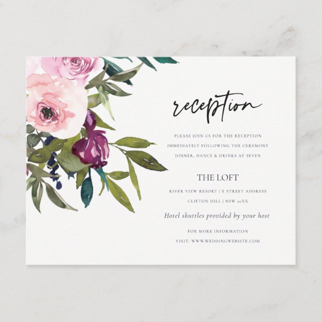 RECEPCIÓN BOHO RUBOR BURGUNDY FLORAL BUNCH WEDDING (Anverso)