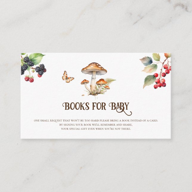 Recepción Bosque de Otoño  Tarjeta para Bebé Insert (Anverso)
