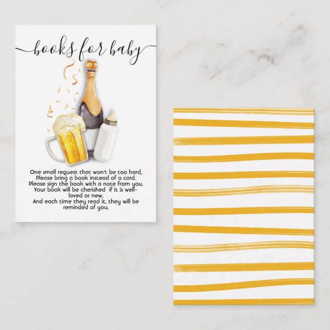 Recepción Burbujas y libros de cerveza para la tarjeta de be (Anverso / Reverso)