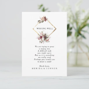 Recepción Burgundy Boho Boda Floral Deseando tarjeta de bien