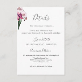 Recepción Burgundy Floral Disco Detalles de la Tarjeta de Ga