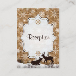 Recepción Burlap Rústico, Snowflakes y Tarjeta de Alojamient
