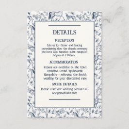 Recepción Caballo y sabuesos - Tarjeta de recinto de boda