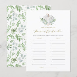 Recepción Calabaza blanca Cuán vieja era la tarjeta de juego