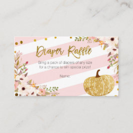Recepción Calabaza de oro rosa - Tarjeta Raffle de pañales