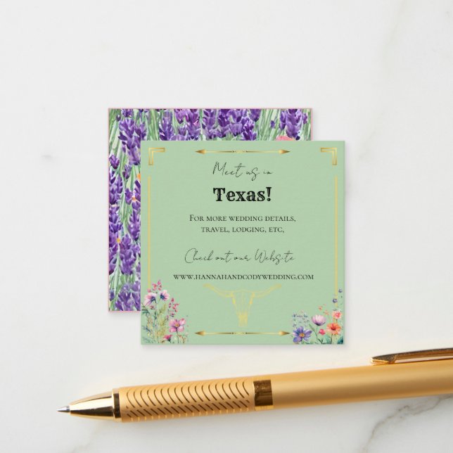 Recepción Campos de lavanda Tarjeta de cierre de Boda occide (Anverso/Reverso In Situ)
