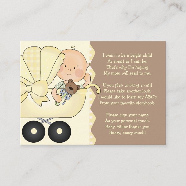 Recepción Carrito para bebés - Tarjeta de inserción de libro (Anverso)