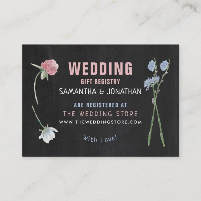 Recepción Cartucho de flores silvestres, tarjeta de registro (Anverso)