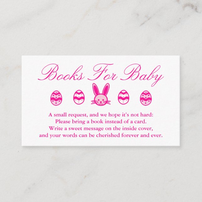 Recepción Chica De Pascua Libros Baby Shower Para Tarjeta De (Anverso)