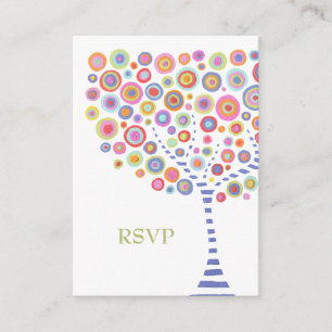 Recepción Círculos retro Círculos de árbol Boda RSVP Tarjeta