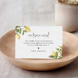 Recepción CITRON Lemon Citrus Tarjeta de inserción 5"x3.5"