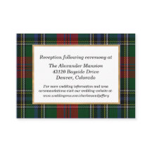 Clan MacClain Tartan Plaid Boda Tarjeta de Gabinet