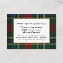 Recepción Clan MacClain Tartan Plaid Boda Tarjeta de Gabinet