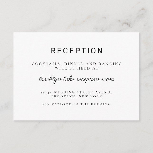 Recepción clásica moderna de casamiento negro Mini (Anverso)
