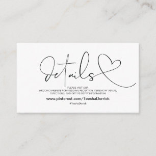 Recepción Classy Elegance Website Detalles Tarjeta de Gabine