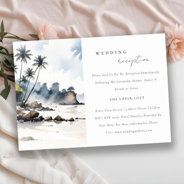 Recepción Coastal Bali Beach Palm Tree Wedding (Subido por el creador)