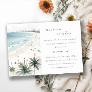 Recepción Coastal Miami Beach Palm Tree Wedding