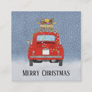 Recepción Coche retro rojo con regalo de Navidad Tarjeta de 