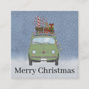 Recepción Coche verde con regalo de Navidad Tarjeta de vacac